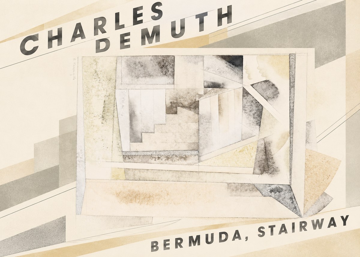Charles Demuth Bermuda, Stairway No3 - Juliste