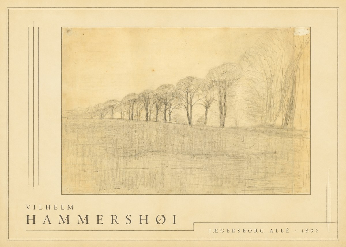 Vilhelm Hammershøi Jægersborg Allé No6 - Juliste