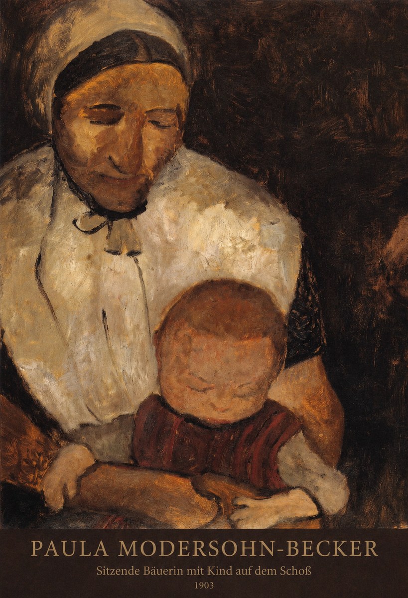 Paula Modersohn-Becker Sitzende Bäuerin Mit Kind Auf Dem Schoß No5 - Juliste
