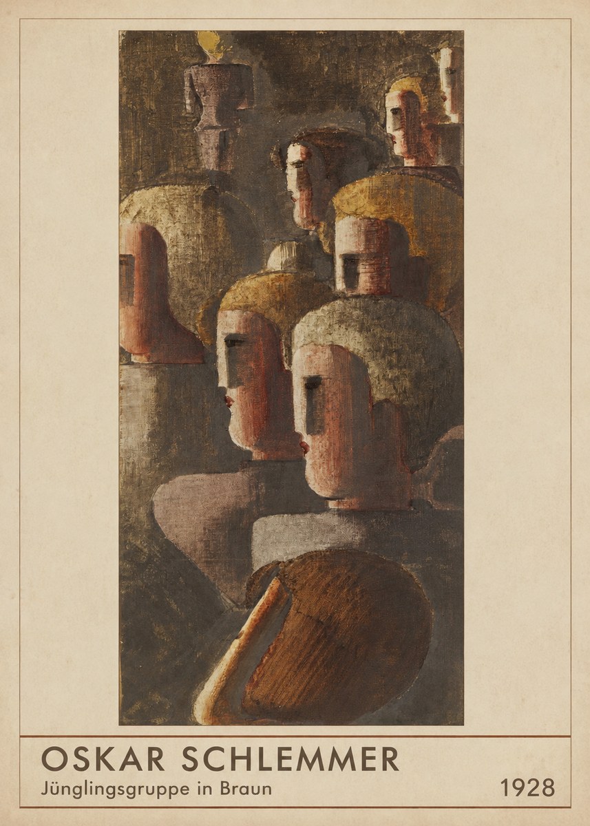 Oskar Schlemmer Jünglingsgruppe in Braun No1 - Juliste