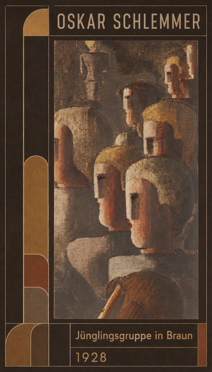 Oskar Schlemmer Jünglingsgruppe in Braun No6 - Juliste