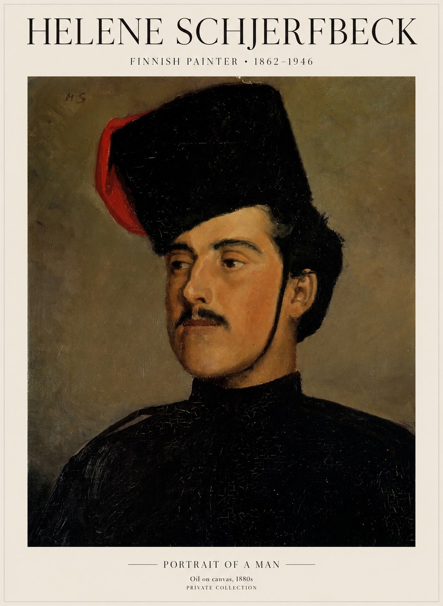Helene Schjerfbeck Portrait of a Man II No1 - Juliste