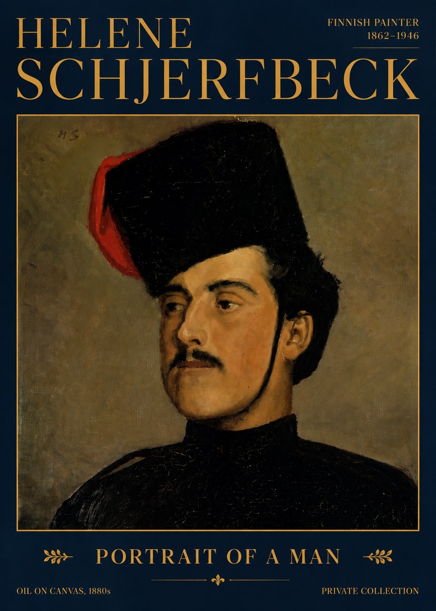 Helene Schjerfbeck Portrait of a Man II No4 - Juliste