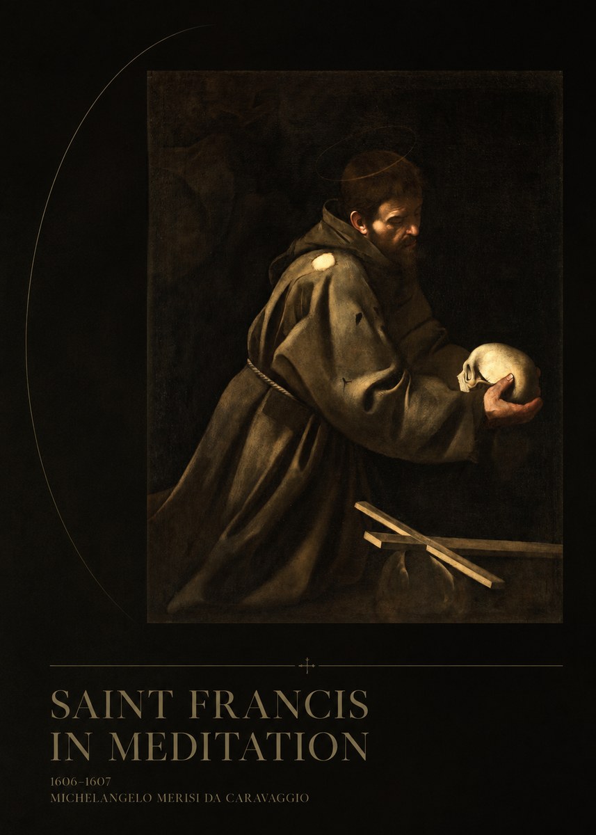 Michelangelo Merisi da Caravaggio Saint Francis in Meditation I No5 - Juliste