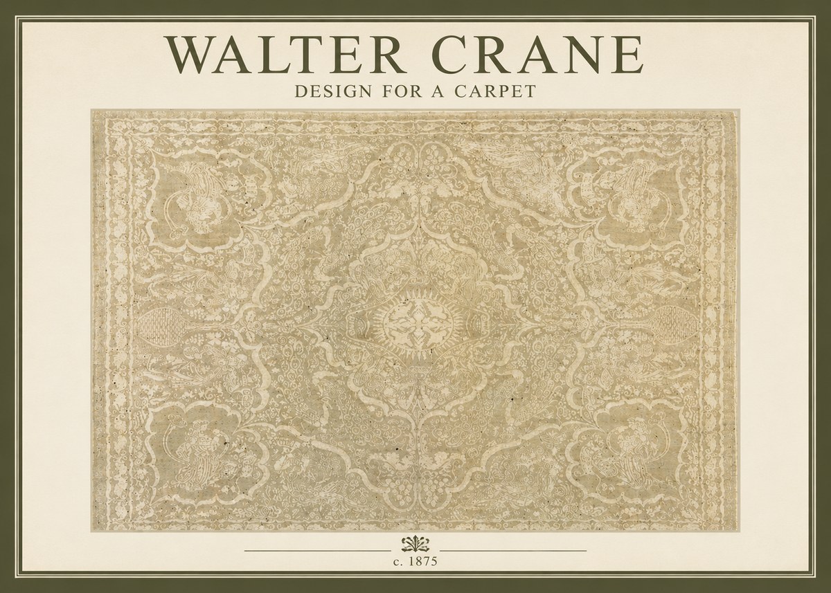 Walter Crane Design for a Carpet No2 - Juliste
