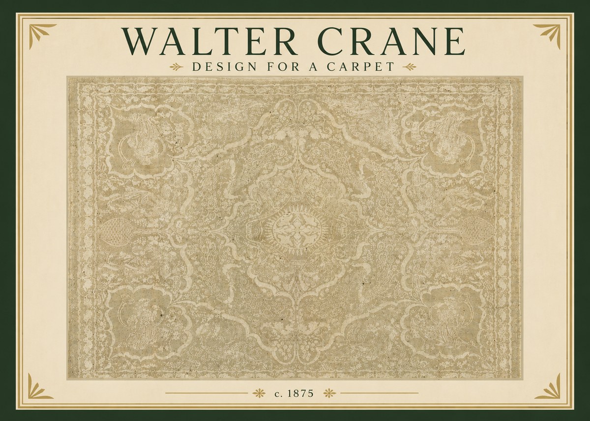 Walter Crane Design for a Carpet No3 - Juliste