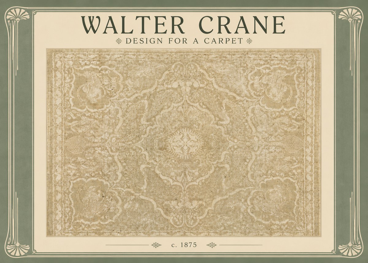 Walter Crane Design for a Carpet No4 - Juliste