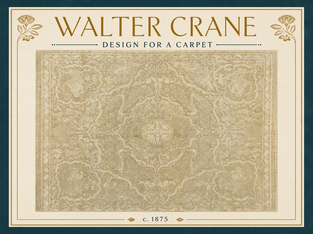 Walter Crane Design for a Carpet No5 - Juliste