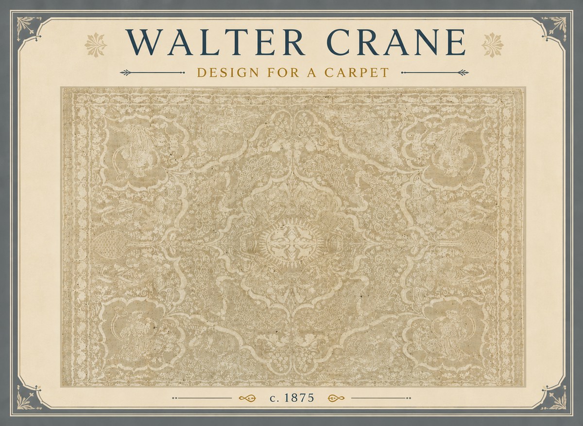 Walter Crane Design for a Carpet No6 - Juliste
