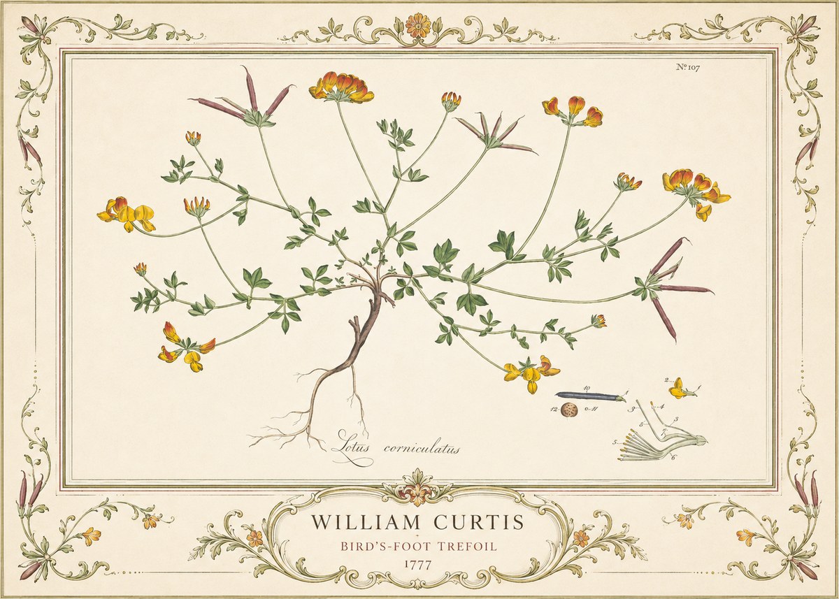 William Curtis Bird's-foot Trefoil No4 - Juliste