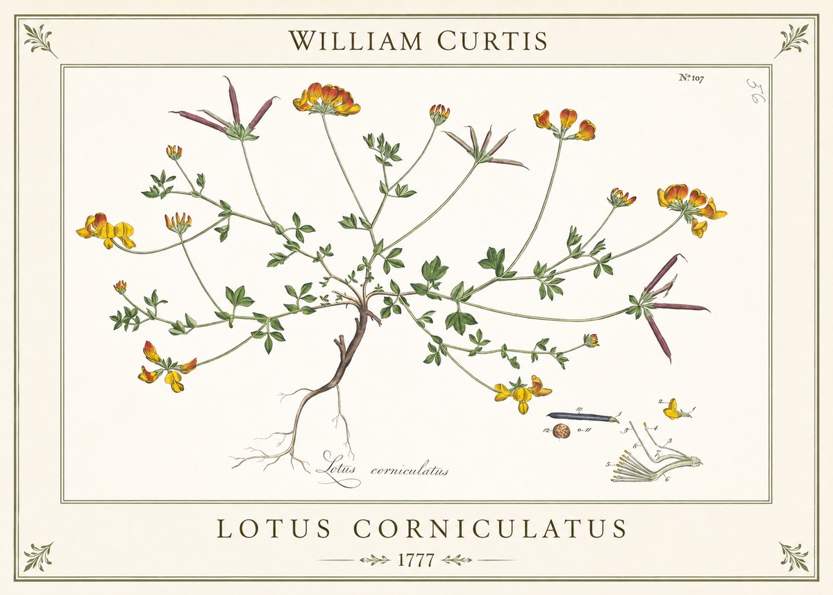 William Curtis Bird's-foot Trefoil No6 - Juliste