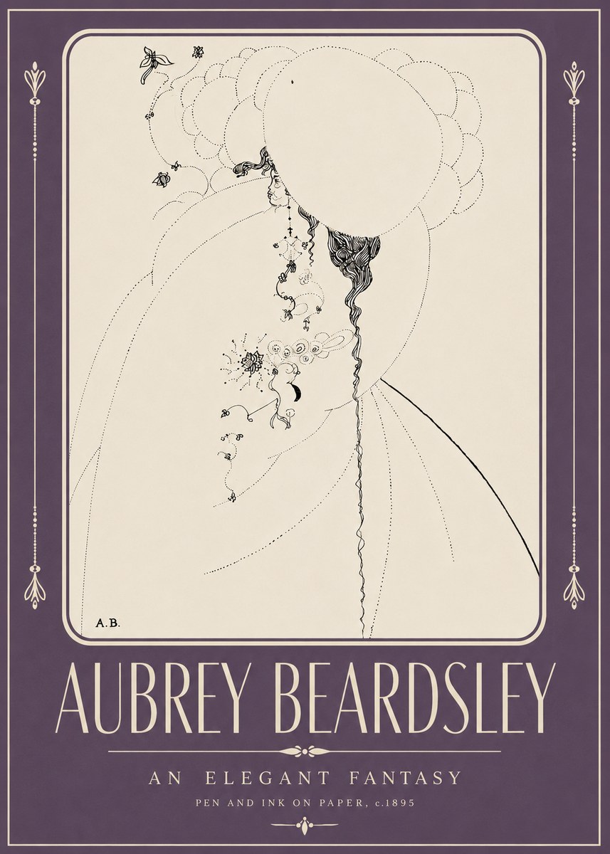Aubrey Beardsley An Elegant Fantasy No2 - Juliste