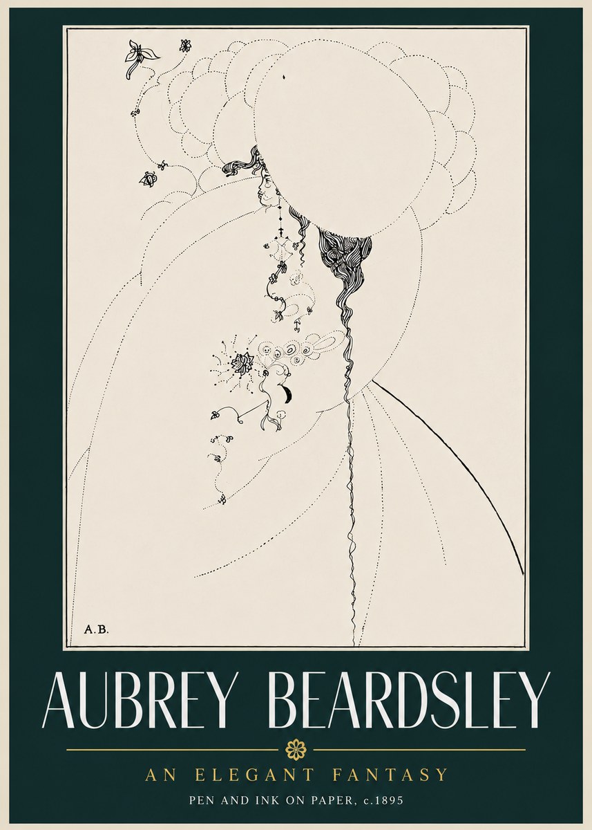 Aubrey Beardsley An Elegant Fantasy No4 - Juliste