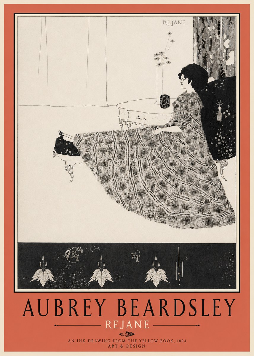Aubrey Beardsley Rejane II No4 - Juliste