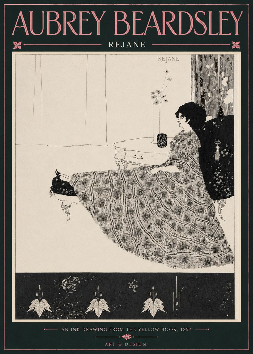 Aubrey Beardsley Rejane II No5 - Juliste