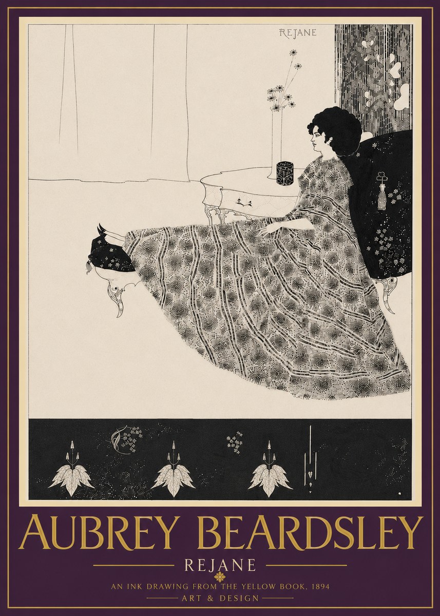 Aubrey Beardsley Rejane II No6 - Juliste