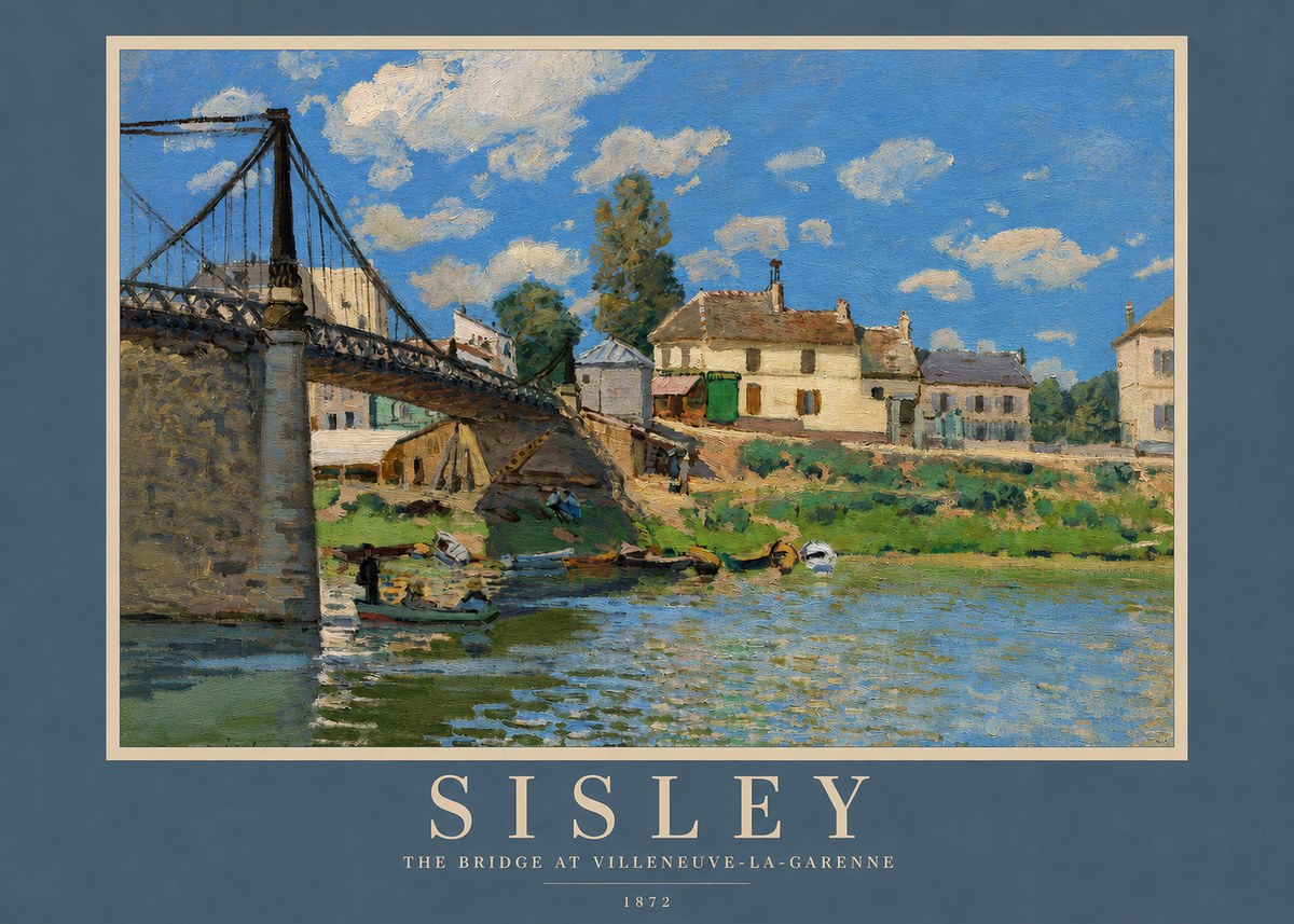 Sisley The Bridge at Villeneuve-la-garenne I No2 - Juliste