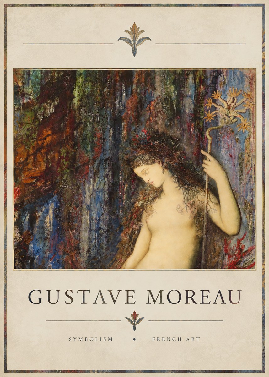 Gustave Moreau The Flower with the Human Head No4 - Juliste