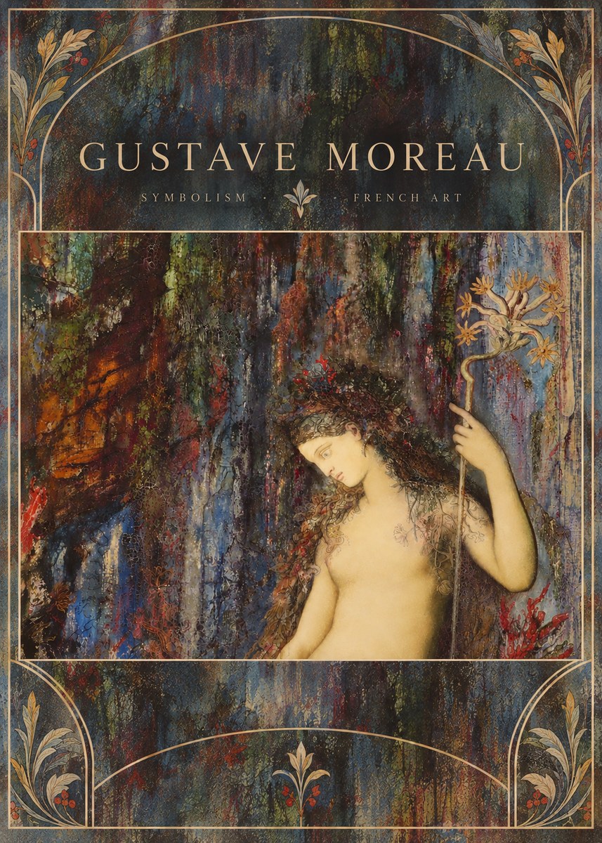 Gustave Moreau The Flower with the Human Head No6 - Juliste