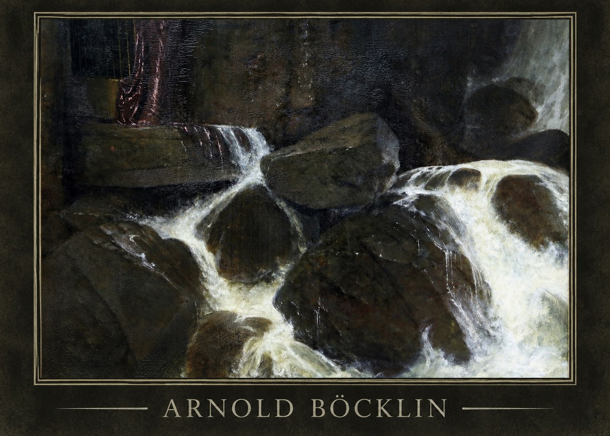 Arnold Böcklin The Nymph of the Waterfall No1 - Juliste