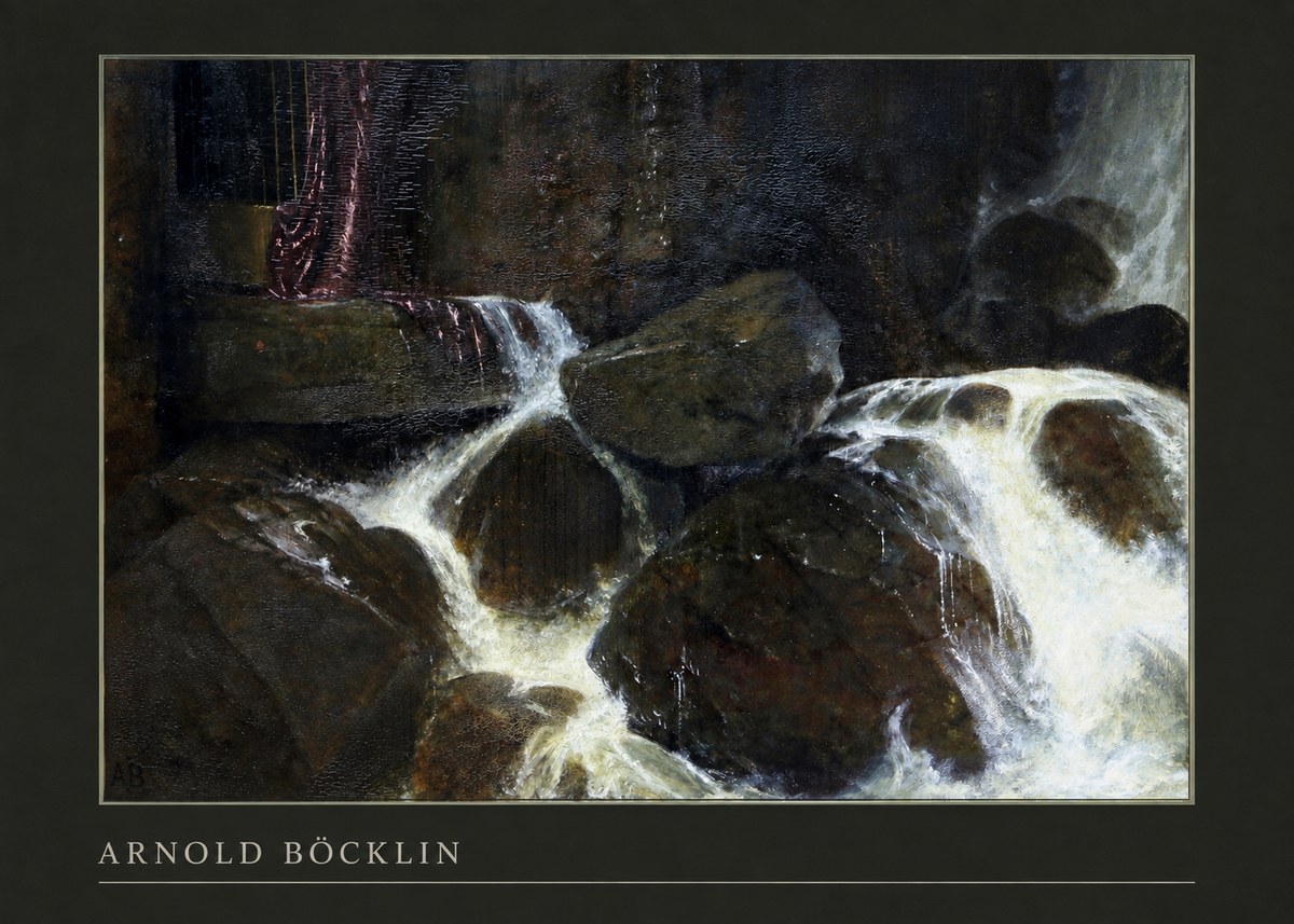 Arnold Böcklin The Nymph of the Waterfall No3 - Juliste