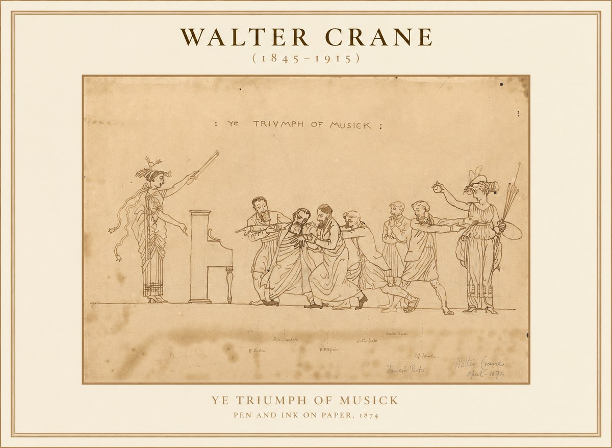 Walter Crane Ye Triumph of Musick No1 - Juliste