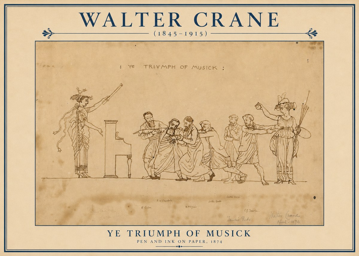 Walter Crane Ye Triumph of Musick No3 - Juliste
