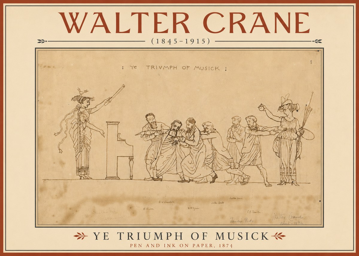 Walter Crane Ye Triumph of Musick No4 - Juliste