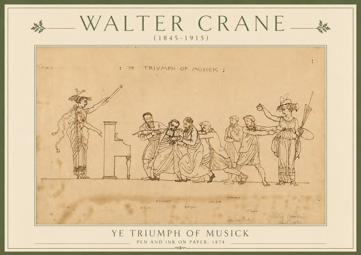 Walter Crane Ye Triumph of Musick No5 - Juliste
