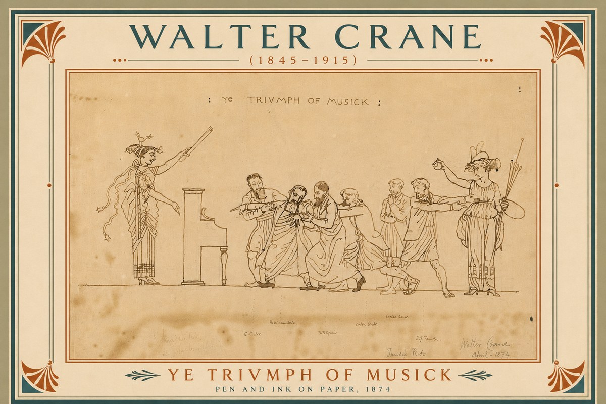 Walter Crane Ye Triumph of Musick No6 - Juliste