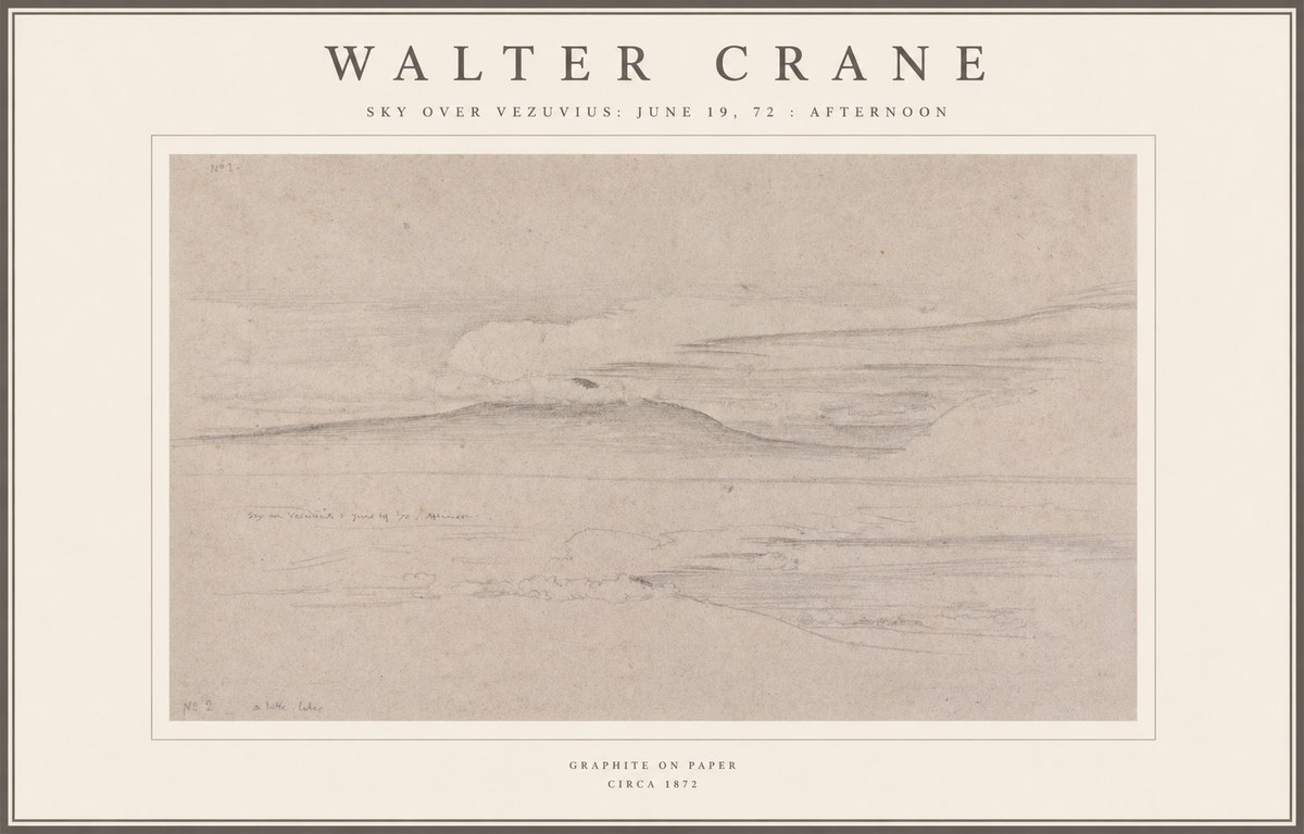Walter Crane Sky over Vezuvius: June 19, 72 : Afternoon No1 - Juliste