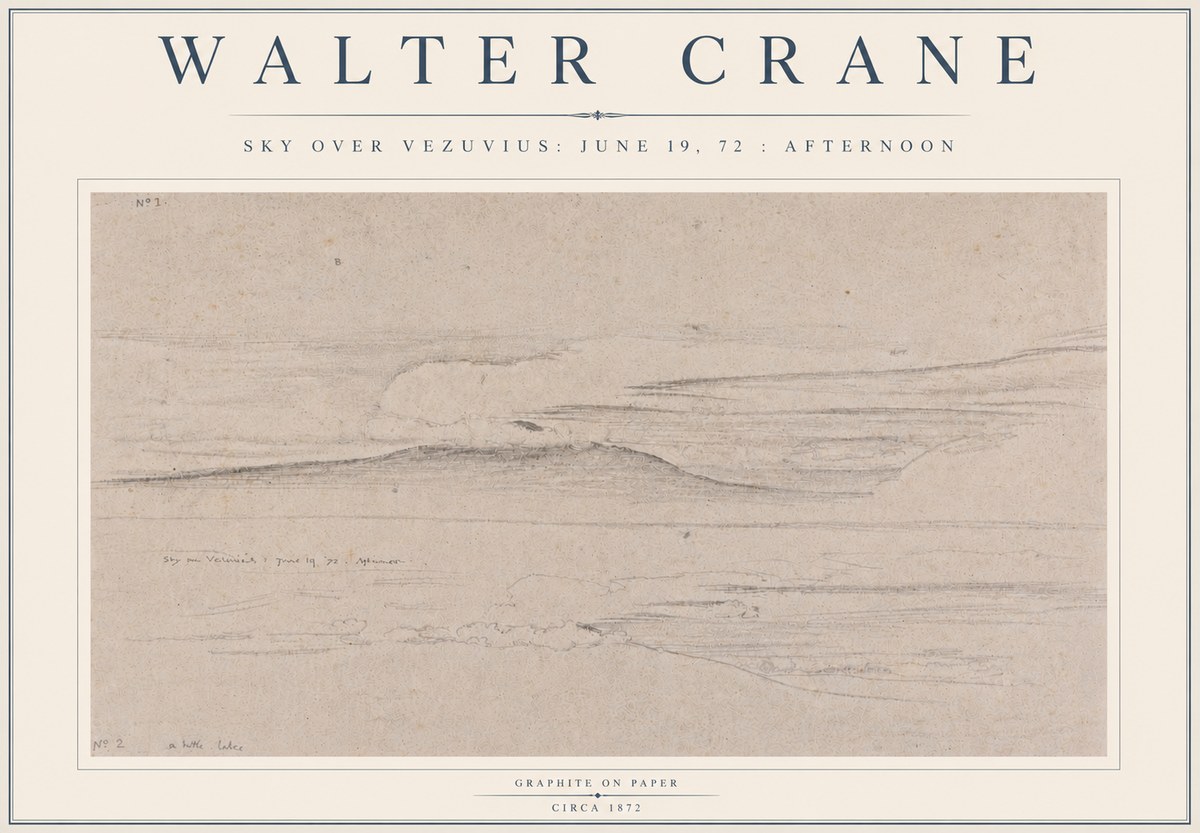 Walter Crane Sky over Vezuvius: June 19, 72 : Afternoon No5 - Juliste