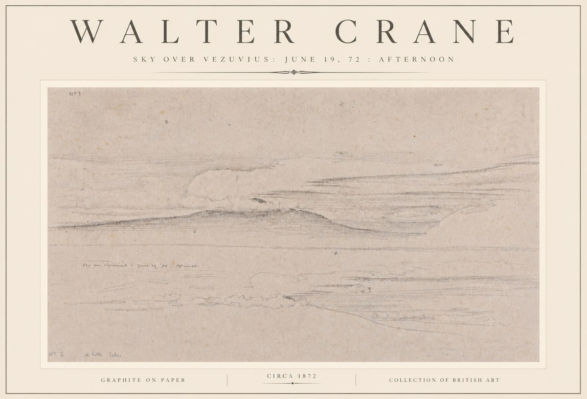 Walter Crane Sky over Vezuvius: June 19, 72 : Afternoon No6 - Juliste