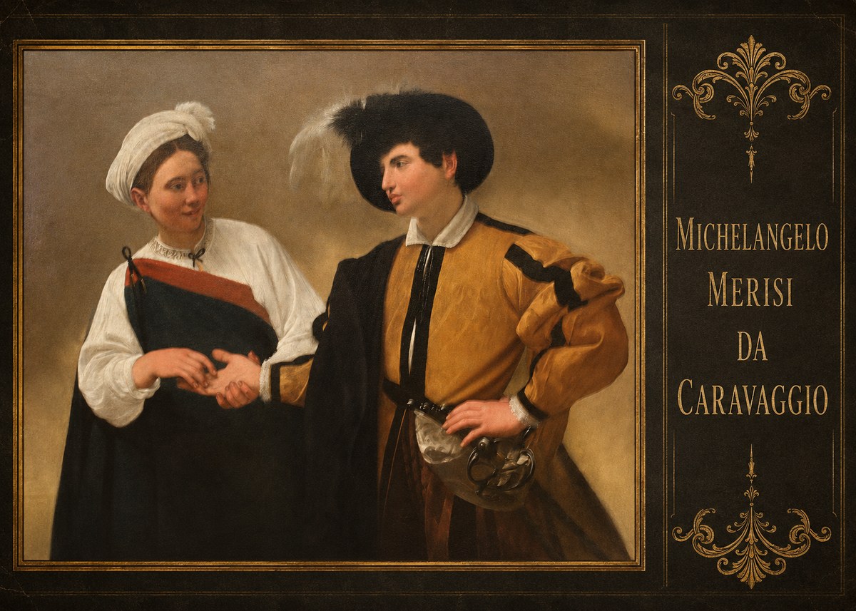 Michelangelo Merisi da Caravaggio The Cardsharps IV No3 - Juliste