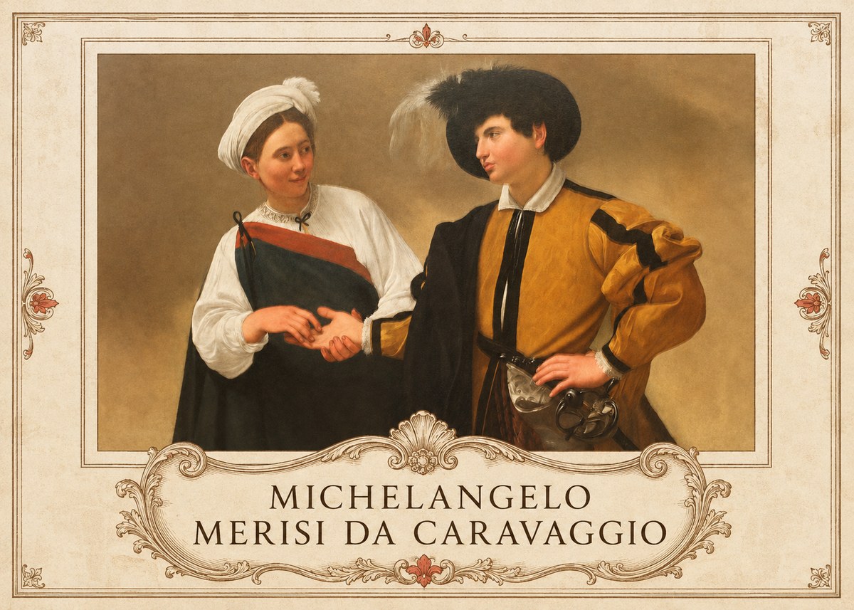 Michelangelo Merisi da Caravaggio The Cardsharps IV No5 - Juliste