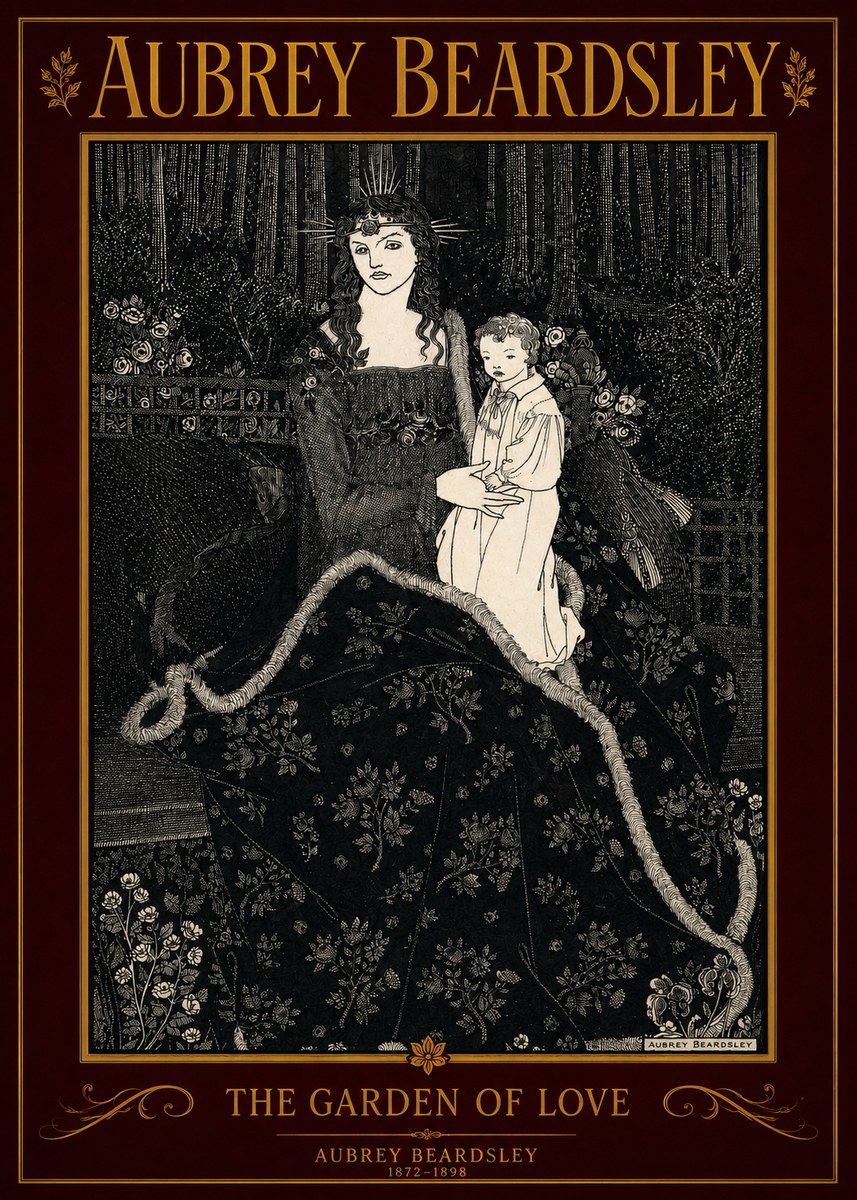 Aubrey Beardsley The Garden of Love No2 - Juliste