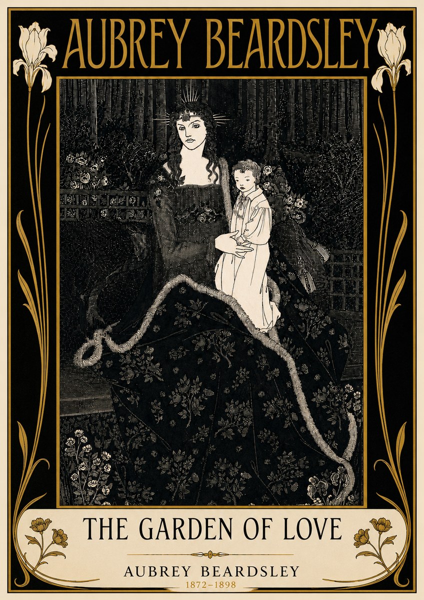 Aubrey Beardsley The Garden of Love No6 - Juliste