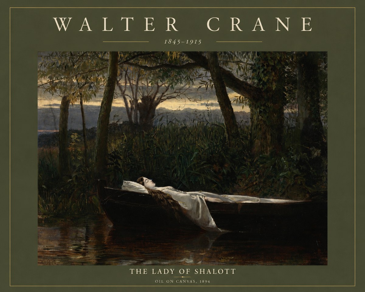 Walter Crane The Lady of Shalott No2 - Juliste