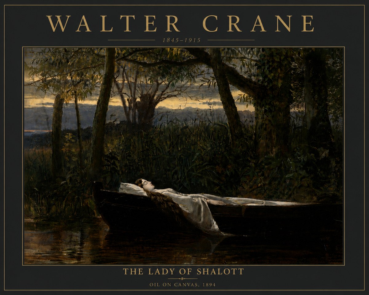 Walter Crane The Lady of Shalott No6 - Juliste