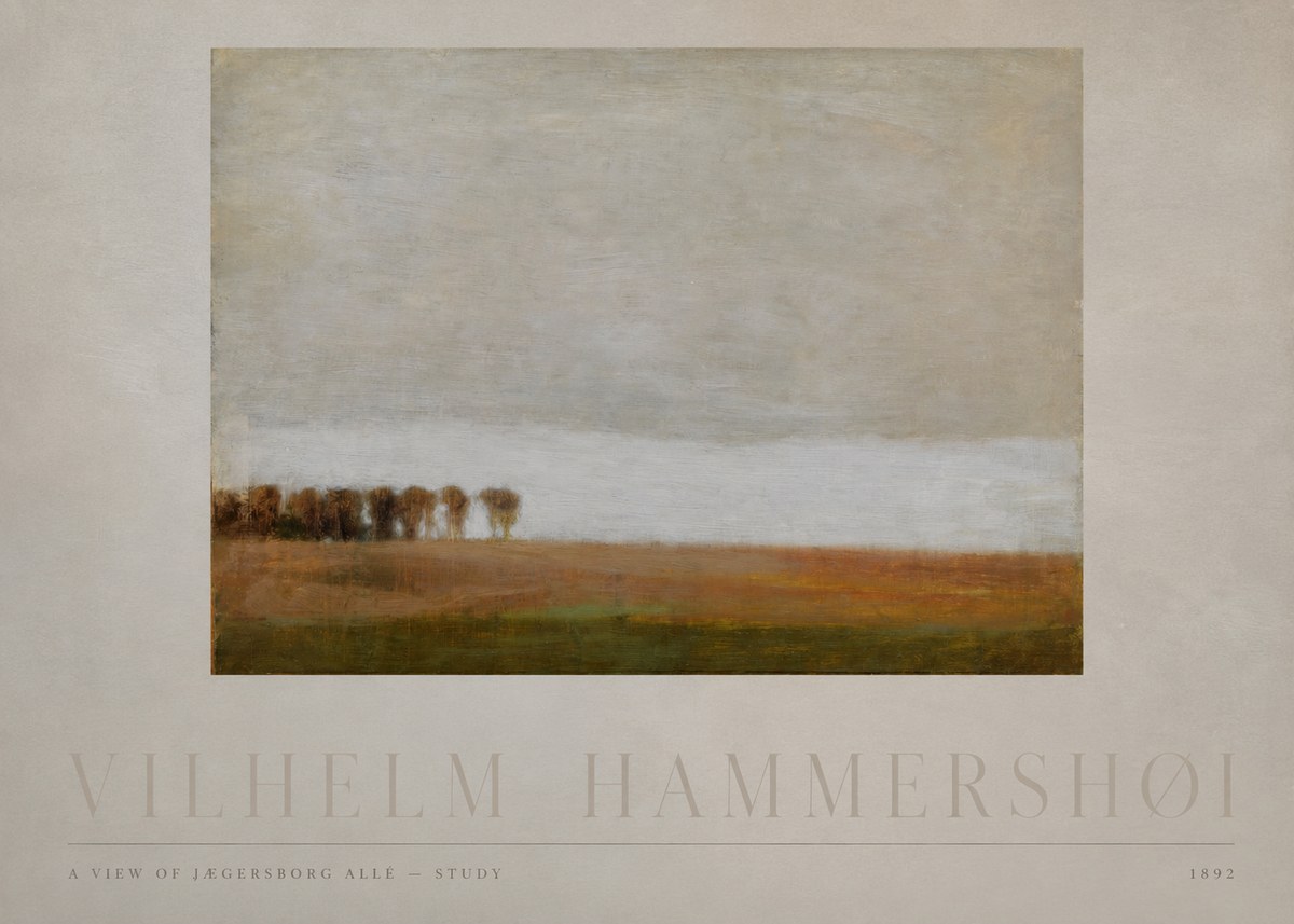 Vilhelm Hammershøi A View of Jægersborg Allé - Study No4 - Juliste