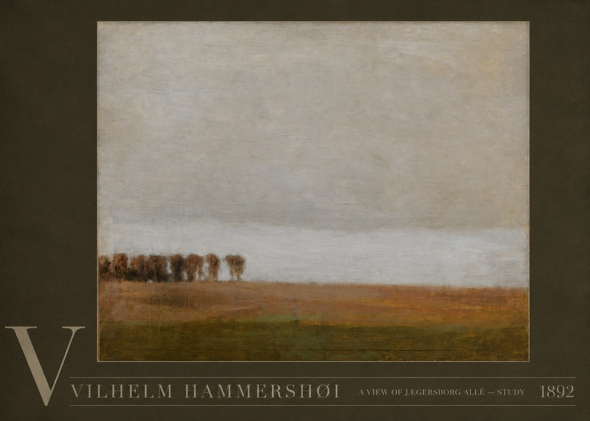 Vilhelm Hammershøi A View of Jægersborg Allé - Study No5 - Juliste