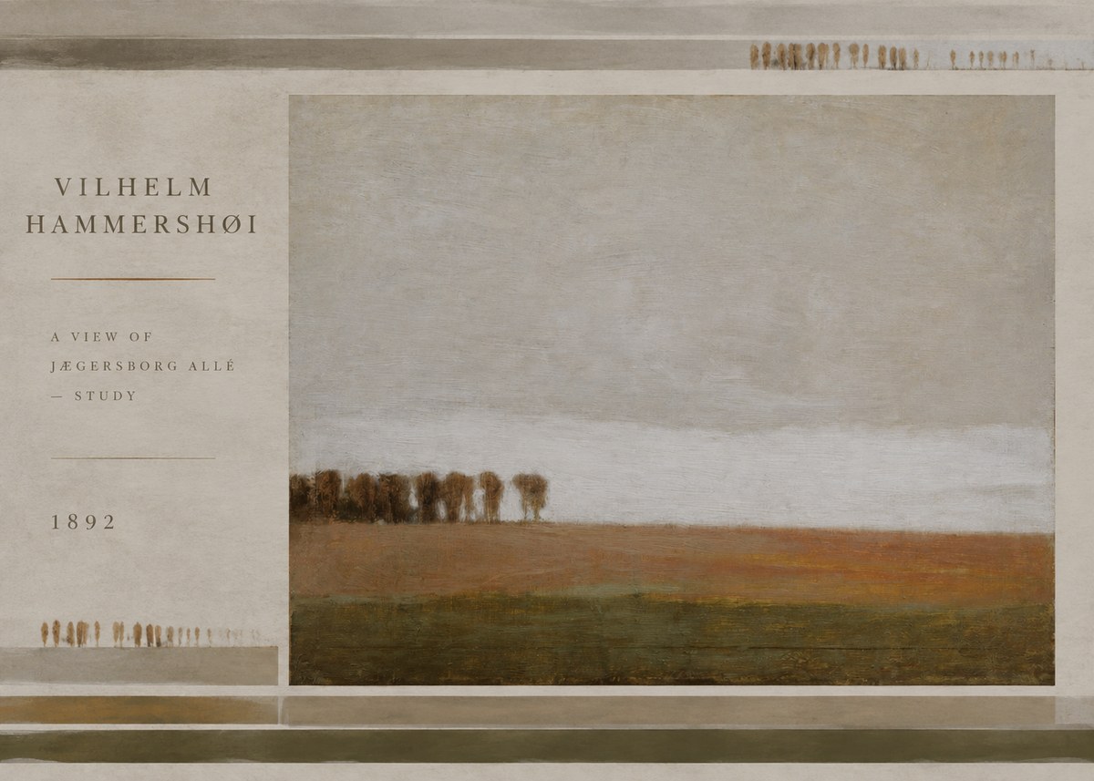 Vilhelm Hammershøi A View of Jægersborg Allé - Study No6 - Juliste
