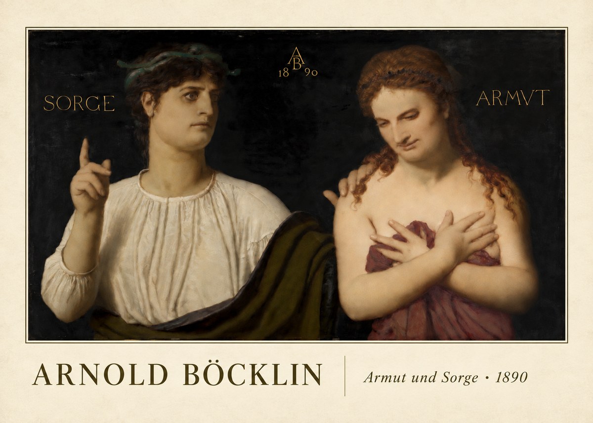 Arnold Böcklin Armut Und Sorge No4 - Juliste