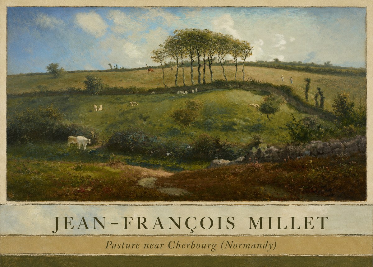 Jean-François Millet Pasture Near Cherbourg (Normandy) No3 - Juliste