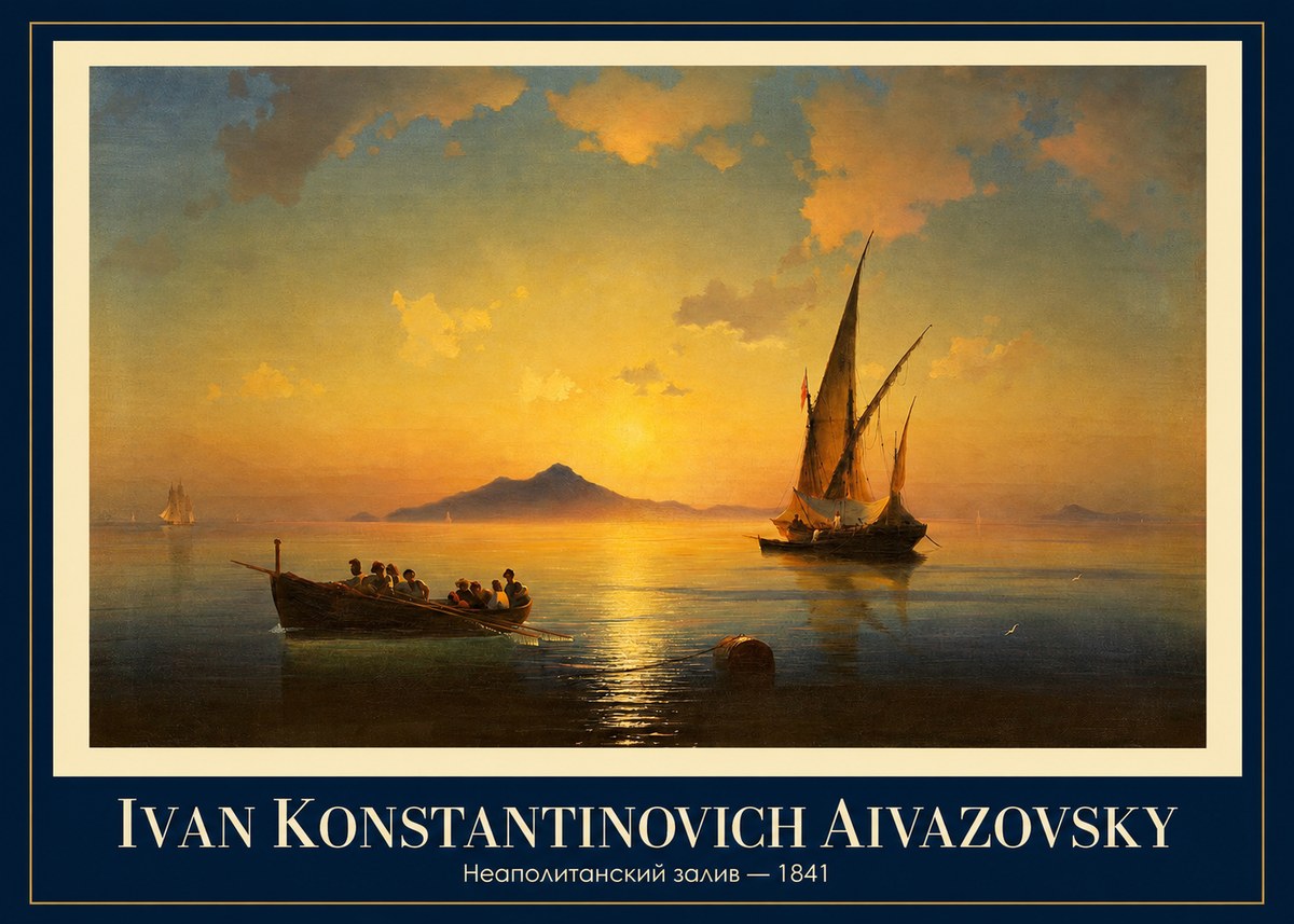 Ivan Konstantinovich Aivazovsky Неаполитанский Залив No1 - Juliste