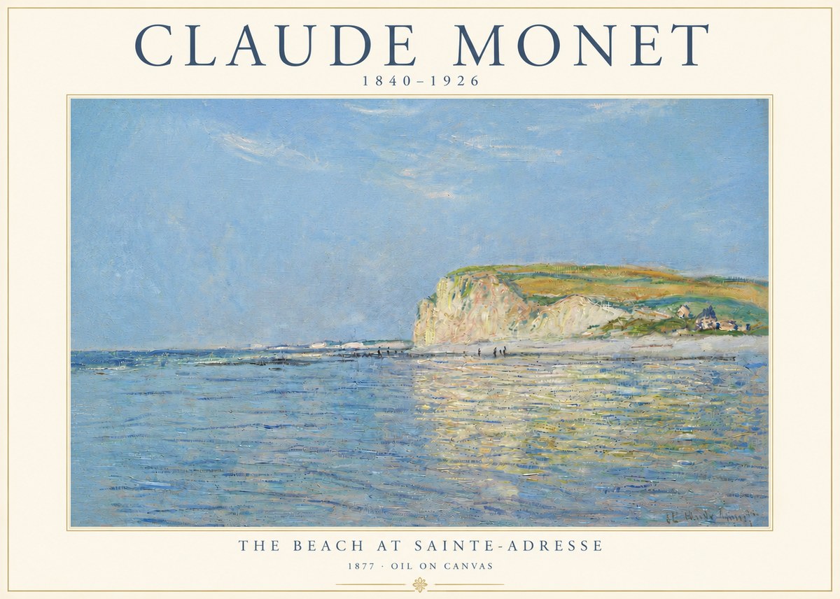 Monet The Beach at Sainte-adresse III No4 - Juliste