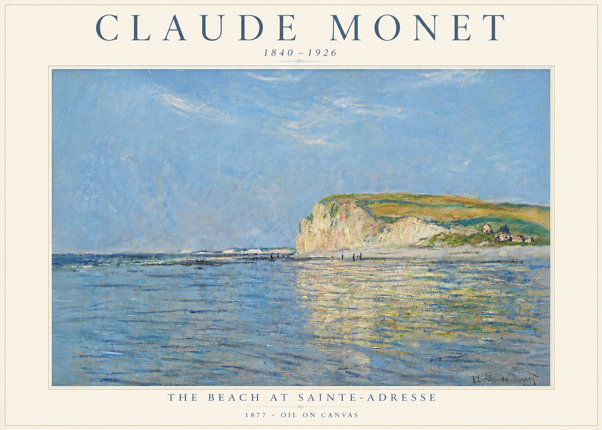 Monet The Beach at Sainte-adresse III No6 - Juliste