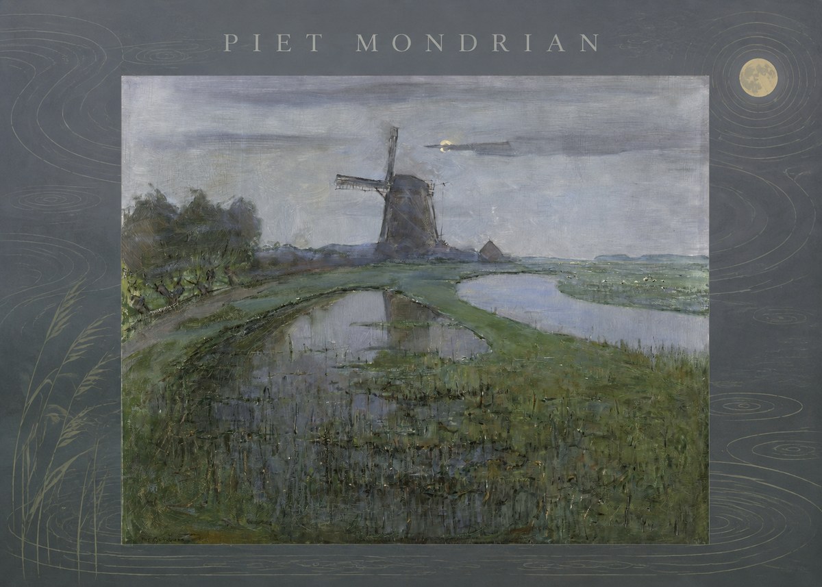 Piet Mondrian Windmill by the Water II No5 - Juliste