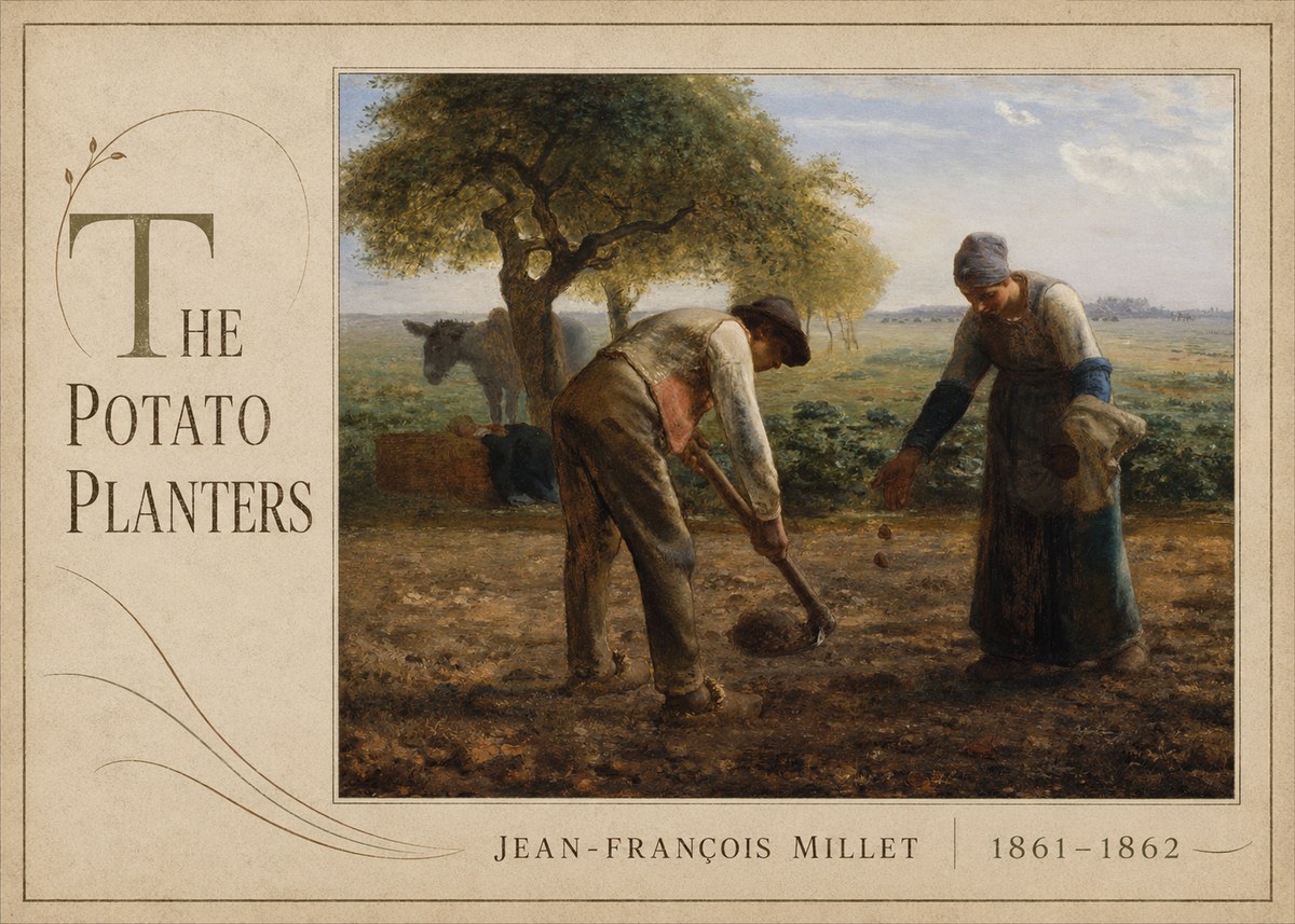 Jean-François Millet The Potato Planters No5 - Juliste