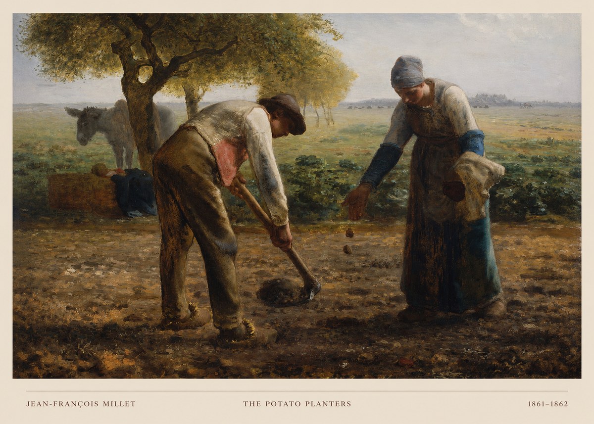 Jean-François Millet The Potato Planters No6 - Juliste